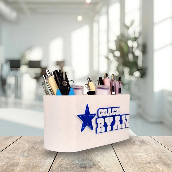 Personalized Dallas Cowboys Desk Organizer, Dallas Cowboys Gift - Picture 6 of 7